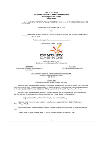 Thumbnail Century Casinos 10-Q Quarterly Report FY 