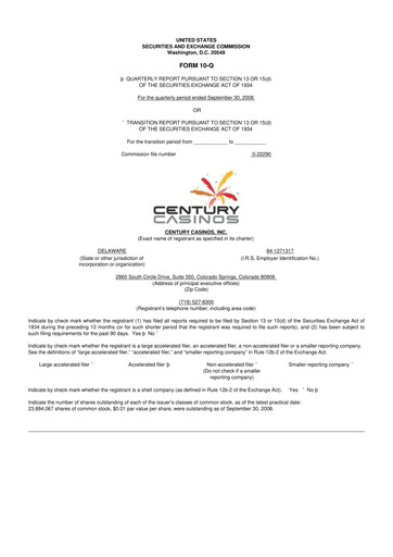 Thumbnail Century Casinos 10-Q Quarterly Report FY 