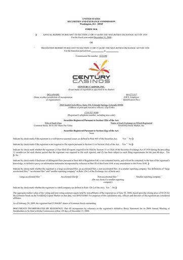 Thumbnail Century Casinos 10-K Annual Report 