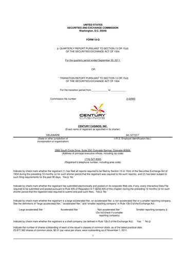 Thumbnail Century Casinos 10-Q Quarterly Report FY2011 