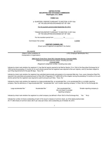 Thumbnail Century Casinos 10-Q Quarterly Report FY2012 