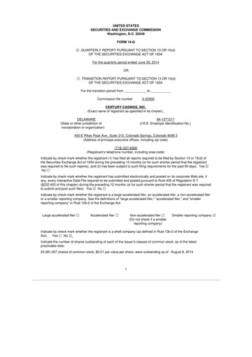 Thumbnail Century Casinos 10-Q Quarterly Report FY2014 
