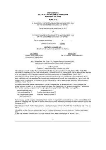 Thumbnail Century Casinos 10-Q Quarterly Report FY2017 