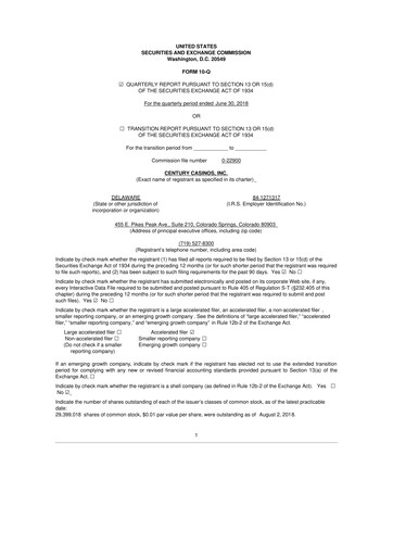 Thumbnail Century Casinos 10-Q Quarterly Report FY2018 