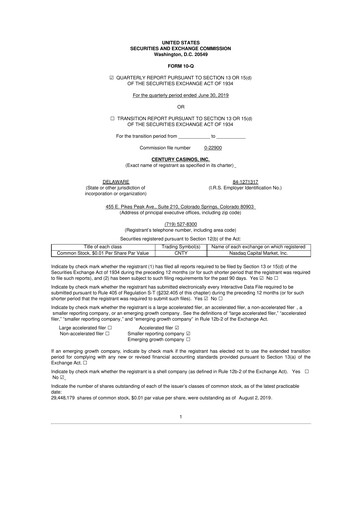Thumbnail Century Casinos 10-Q Quarterly Report FY2019 