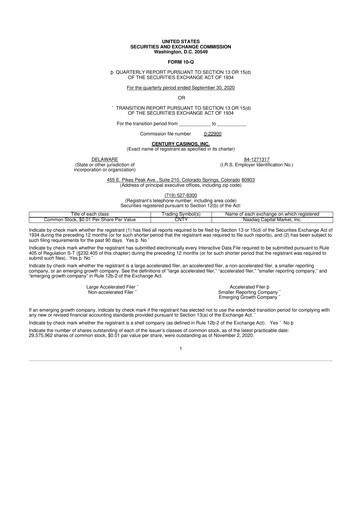 Thumbnail Century Casinos 10-Q Quarterly Report FY2020 
