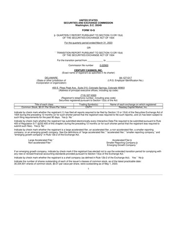 Thumbnail Century Casinos 10-Q Quarterly Report FY2023 