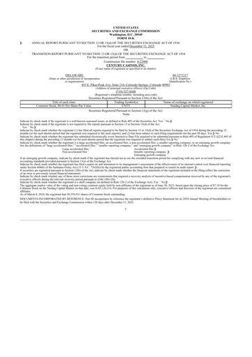 Thumbnail Century Casinos 10-K Annual Report 2023