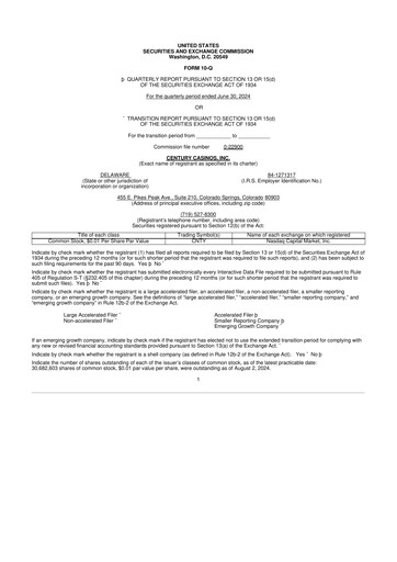 Thumbnail Century Casinos 10-Q Quarterly Report FY2024 