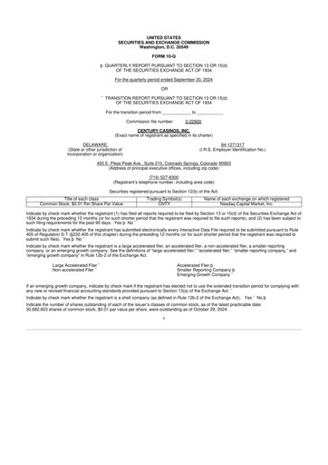 Thumbnail Century Casinos 10-Q Quarterly Report FY2024 
