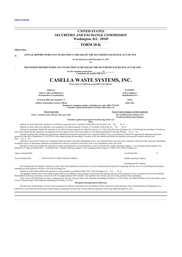 Thumbnail Casella Waste Systems
 10-K Annual Report 2017