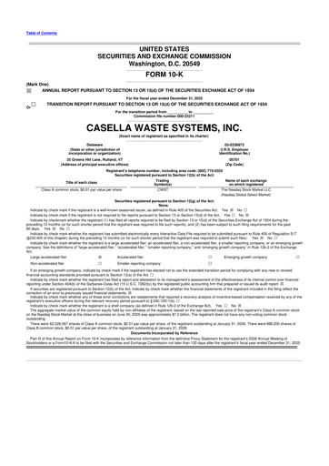 Thumbnail Casella Waste Systems
 10-K Annual Report 2025