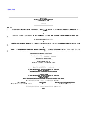 Vorschaubild Teekay 20-F Jahresbericht 2024