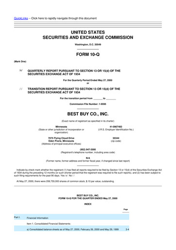 Thumbnail Best Buy 10-Q Quarterly Report FY 