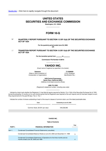 Thumbnail Yahoo Inc. 10-Q Quarterly Report FY 