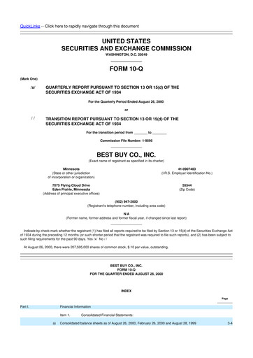 Thumbnail Best Buy 10-Q Quarterly Report FY 