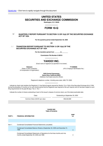 Thumbnail Yahoo Inc. 10-Q Quarterly Report FY 