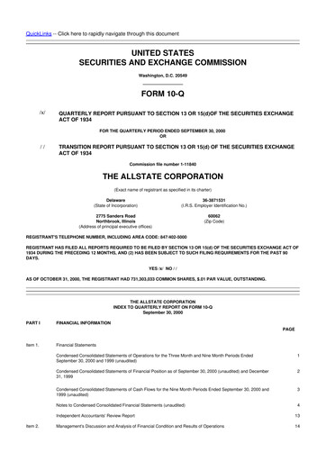 Vorschaubild Allstate 10-Q Quartalsbericht  