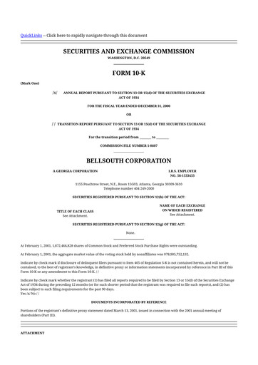 Thumbnail BellSouth 10-K Annual Report 