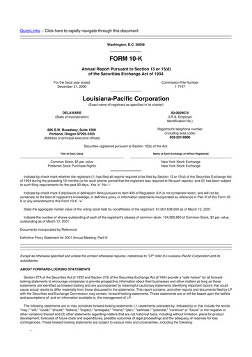 Thumbnail Louisiana-Pacific
 10-K Annual Report 2000