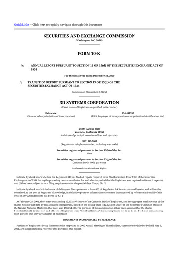 Thumbnail 3D Systems 10-K Annual Report 