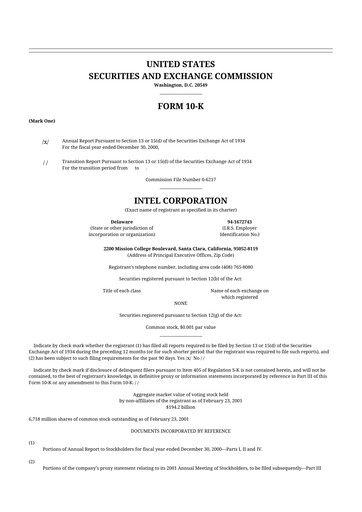 Thumbnail Intel 10-K Annual Report 