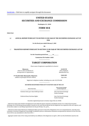 Thumbnail Target 10-K Annual Report 