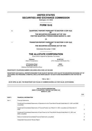 Vorschaubild Allstate 10-Q Quartalsbericht  