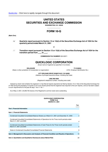 Thumbnail Quicklogic 10-Q Quarterly Report FY 