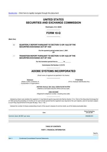 Miniature Adobe 10-Q Rapport trimestriel  