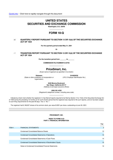Thumbnail PriceSmart
 10-Q Quarterly Report FY 
