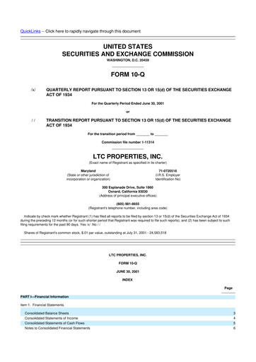 Thumbnail LTC Properties 10-Q Quarterly Report FY 