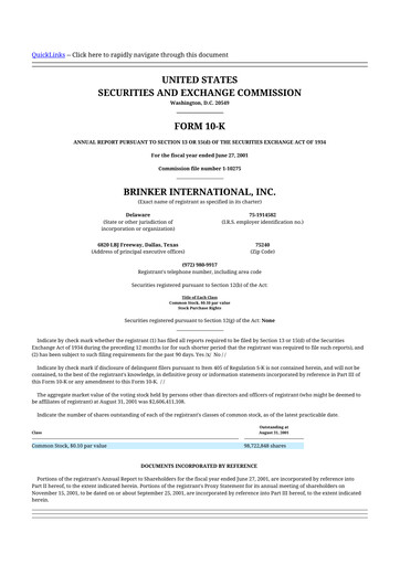 Thumbnail Brinker International
 10-K Annual Report 