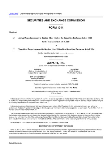 Thumbnail Copart
 10-K Annual Report 2001