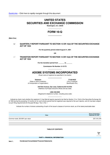 Miniature Adobe 10-Q Rapport trimestriel  