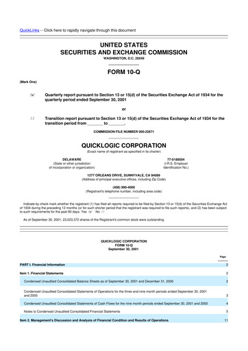 Thumbnail Quicklogic 10-Q Quarterly Report FY 