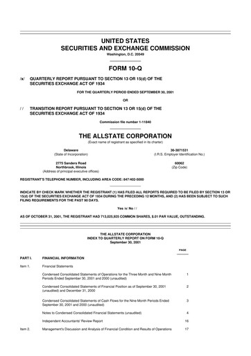 Vorschaubild Allstate 10-Q Quartalsbericht  