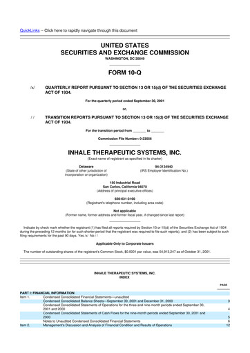 Thumbnail Nektar Therapeutics
 10-Q Quarterly Report FY 