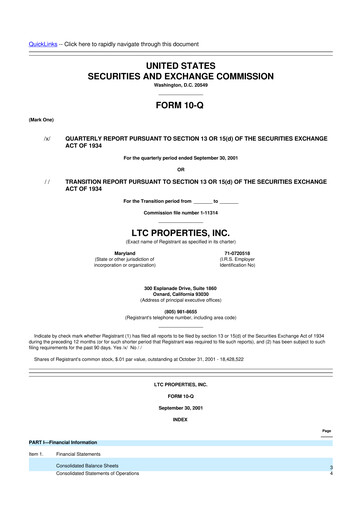 Thumbnail LTC Properties 10-Q Quarterly Report FY 