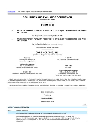 Miniature CBRE Group
 10-Q Rapport trimestriel  