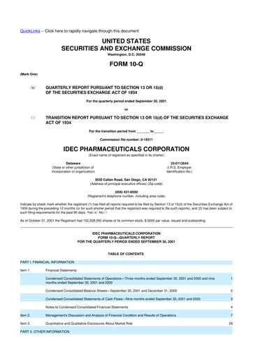 Vorschaubild Biogen 10-Q Quartalsbericht  