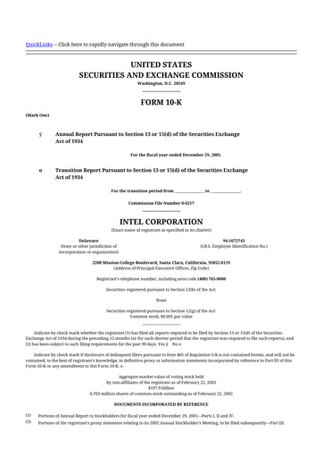 Thumbnail Intel 10-K Annual Report 