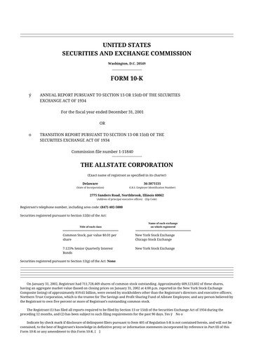Vorschaubild Allstate 10-K Jahresbericht 