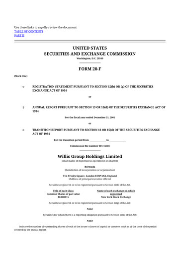 Thumbnail Willis Towers Watson  20-F Annual Report 