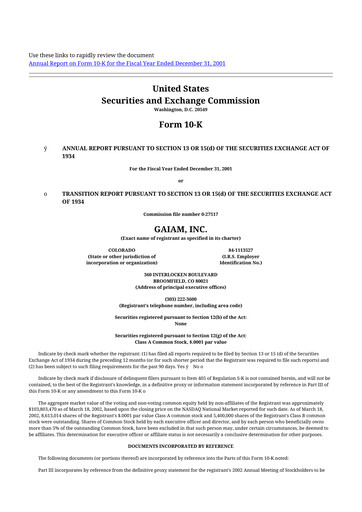 Thumbnail Gaia 10-K Annual Report 