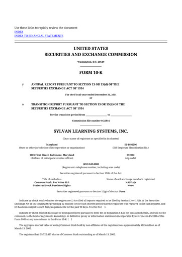 Thumbnail Laureate Education
 10-K Annual Report 