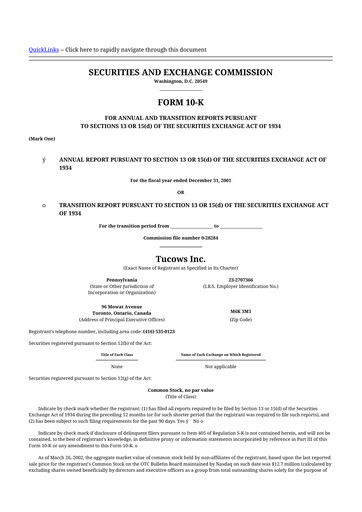 Thumbnail Tucows 10-K Annual Report 