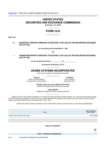 Miniature Adobe 10-Q Rapport trimestriel  