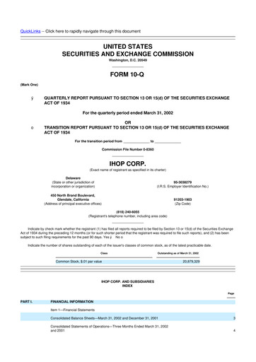 Thumbnail Dine Brands Global 10-Q Quarterly Report FY 