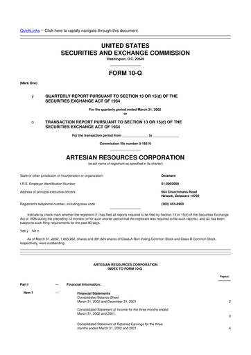 Thumbnail Artesian Resources 10-Q Quarterly Report FY 